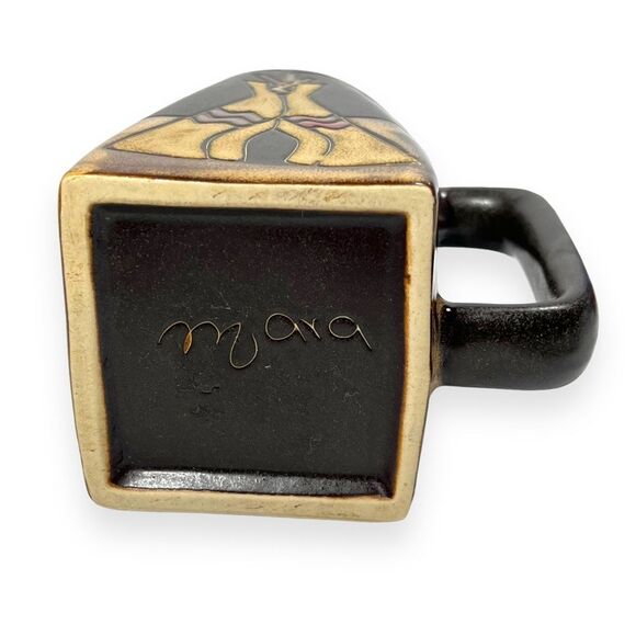 Mara Stoneware Teepee Native American Campfire Design Handcrafted Coffee Tea Mug - Picture 6 of 7